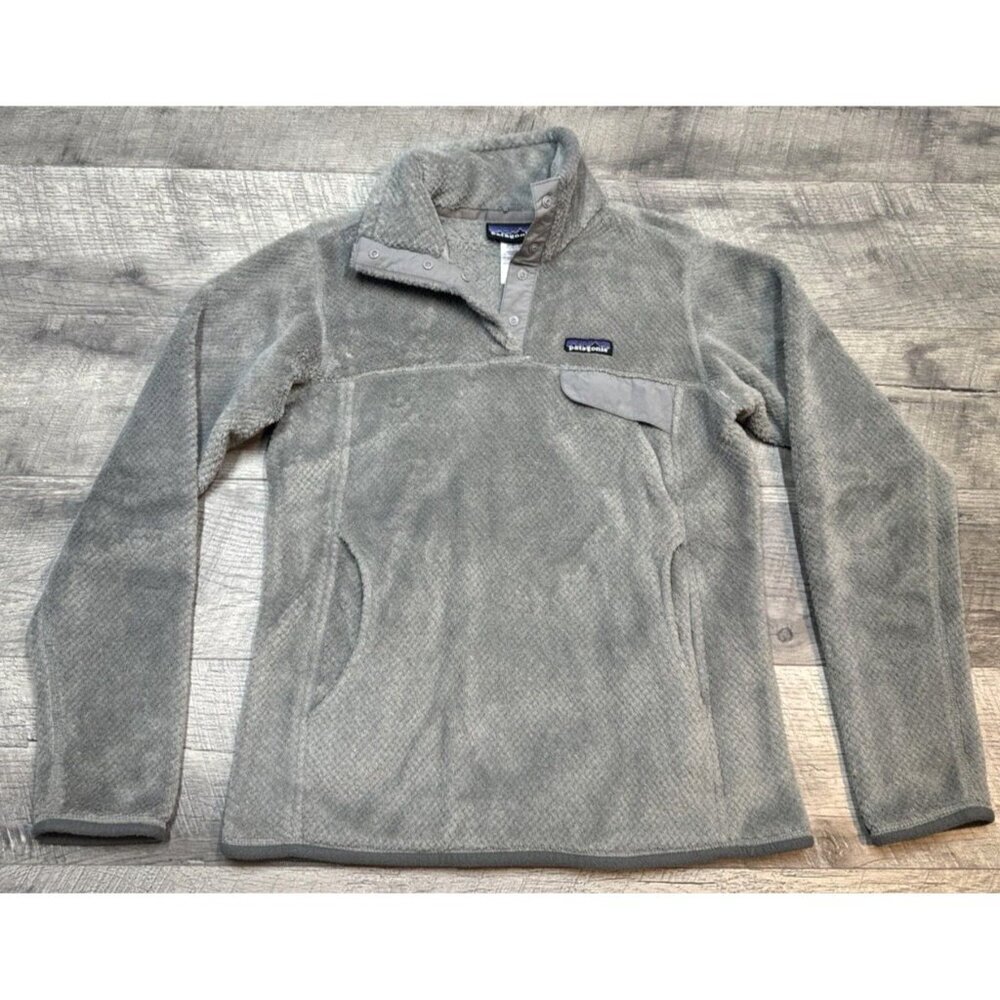 Patagonia Jacket Women XS Gray Fleece Snap T Pullover Sweater Hiking Outdoor Y2K